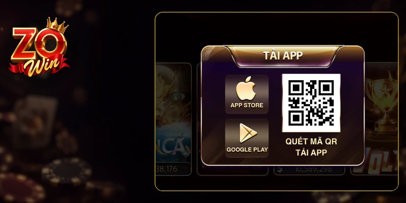Nút Cài APK để tải Zowin APK trên trang chủ