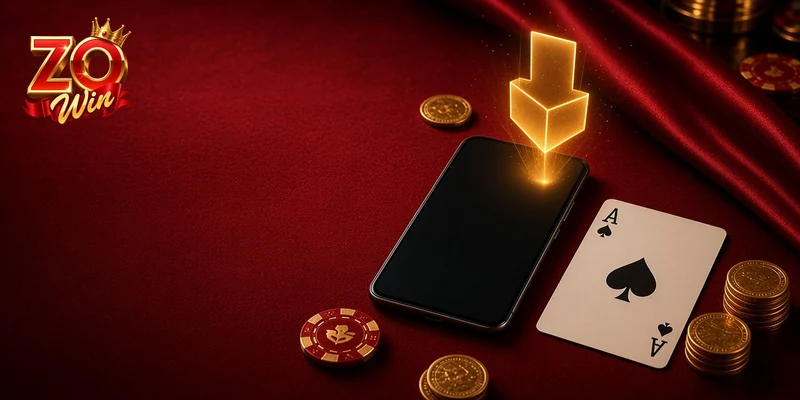 Tải Zowin APK từ nút trên trang chủ